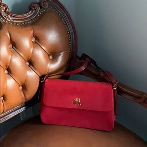 Red suede handbag Brand New